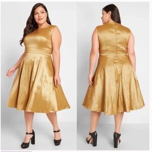 Gold Fantastic Satin ModCloth dress size 12